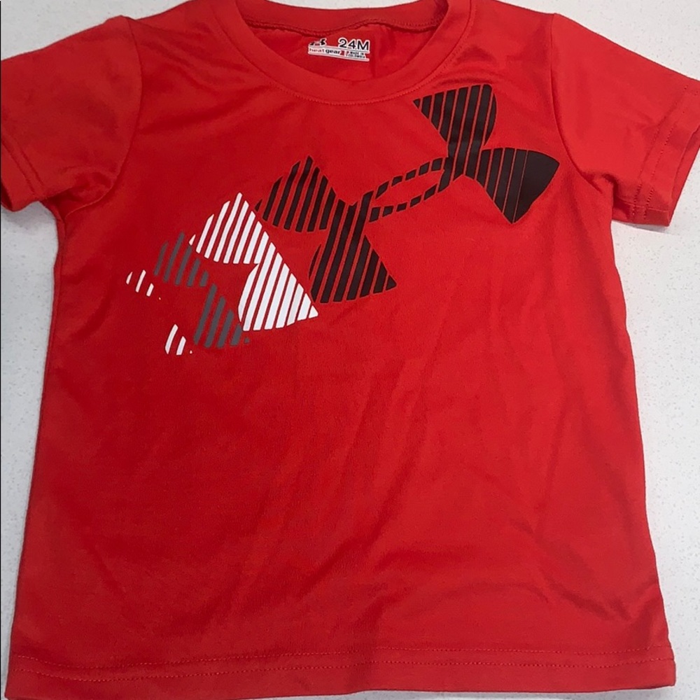 Red, Black, & White Under Armour Shirt Size 24 Mo
